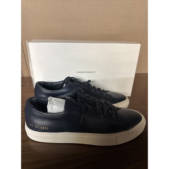 Common Projects Original Achilles Contrast Sole 2385-4928 Navy Mens US 7 / 40 - Picture 1 of 7